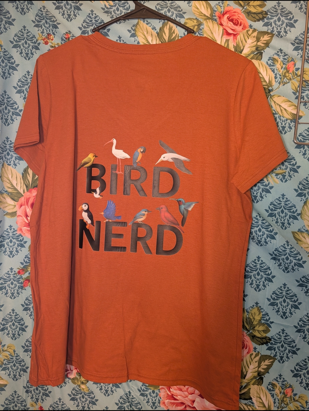 Bird Nerd Graphic T-Shirt - Rust